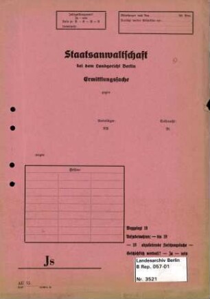 Dokumentensammlung B I b 463 - 468