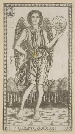 Cosmico (Personifikation des Kosmos), Blatt Nr. 33 aus der S-Serie der sogenannten Tarock-Karten des Mantegna