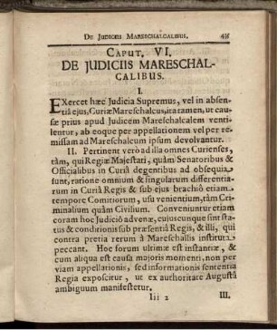 Caput VI. De Iudiciis Mareschalcalibus