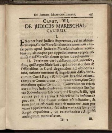Caput VI. De Iudiciis Mareschalcalibus