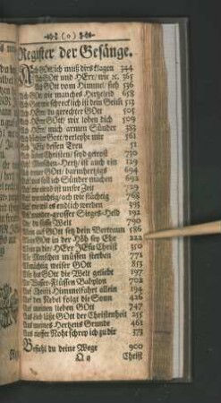 Register der Gesänge.