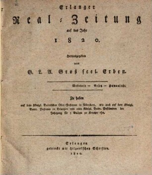 Erlanger Real-Zeitung. 1820
