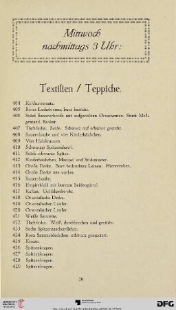 Textilien / Teppiche (Nr. 404 - 436a)