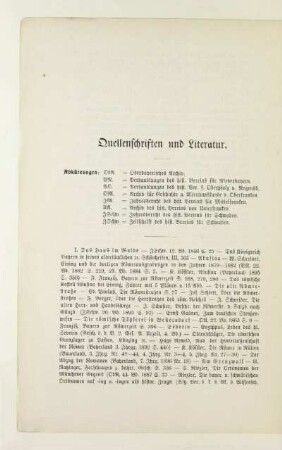 Quellenschriften und Literatur