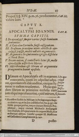 Caput X. De Apocalypsi Ioannis