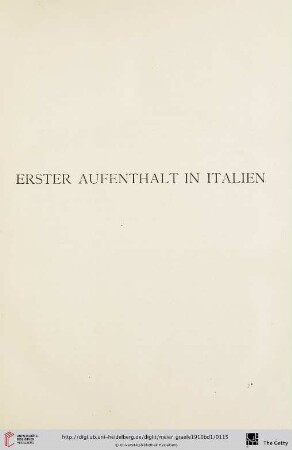 Erster Aufenthalt in Italien