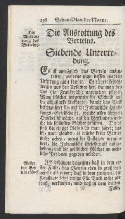 Siebende Unterredung. Die Ausrottung des Bettelns.