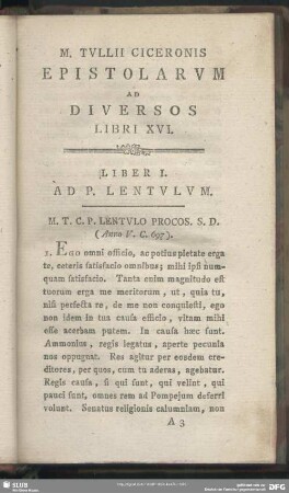 Epistolarum Ad Diversos Libro XVI