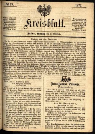 Ausgabe vom Mittwoch, den 02. Oktober 1872.