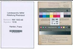 Entnazifizierung Franz Hanten , geb. 19.10.1896 (Landwirt)