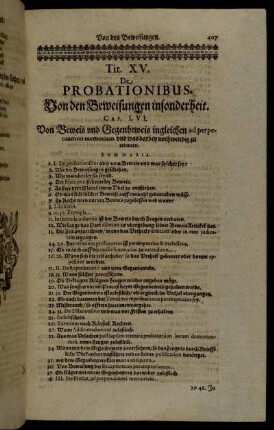 Tit. XV. D Probationibus. Von den Beweisungen insonderheit.