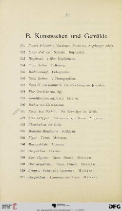 B. Kunstsachen und Gemälde (Nr. 3514-444)