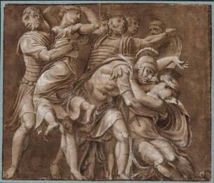 Der Raub der Sabinerinnen (nach einem Fresko Polidoros an der Fassade des Palazzo Milesi in Rom)