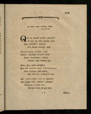 XIX-XX, Hic dies anno ...