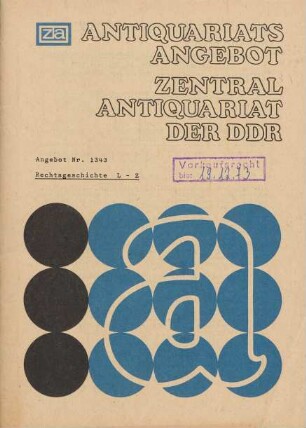 Nr. 1343: Rechtsgeschichte L-Z