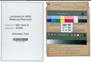 Entnazifizierung Paul Gutowski , geb. 11.01.1901 (Inspektor)