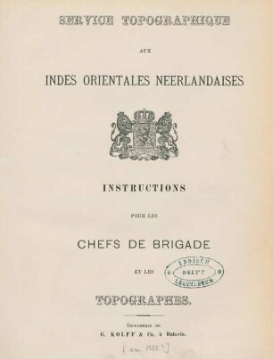 Instructions pour les chefs de brigade et les topographes
