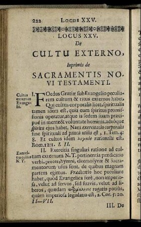 Locus XXV. De Cultu Externo, Inprimis de Sacramentis Novi Testamenti - Locus XXVIII. De Glorificatione