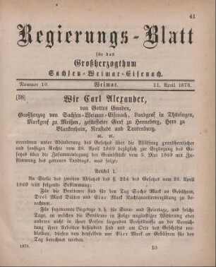 Nr. 10 : 11. April 1876