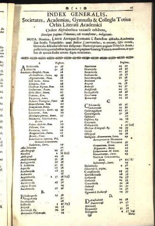 Index Generalis