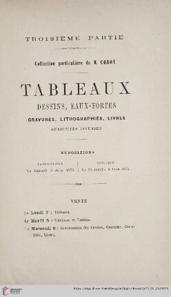 Troisième Partie Tableaux Dessins, Eaux-Fortes Gravures, Lithographies, Livres (Nr. 603 - 934)