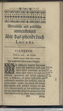 Moralische und politische anmerckungen über das zehende buch