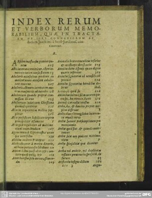 Index Rerum Et Verborum Memorabilium, Quae In Tractatu De Jure Connubiorum Et dotium Joachimi à Beust Juriscons. cóntinentur