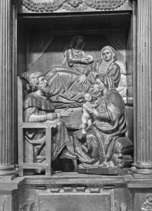 Nebenaltar, Untergeschoss, rechte Seite: Geburt Johannes des Täufers