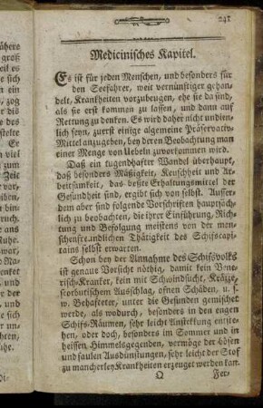 Medicinisches Kapitel.