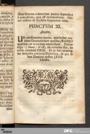 Punctum XI. Amen.