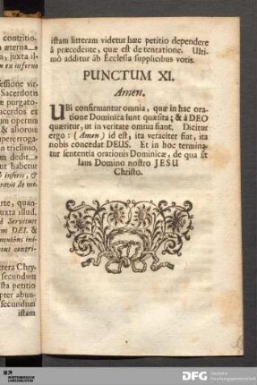 Punctum XI. Amen.
