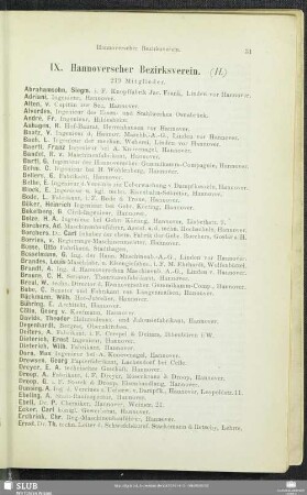 IX. Hannoverscher Bezirksverein.
