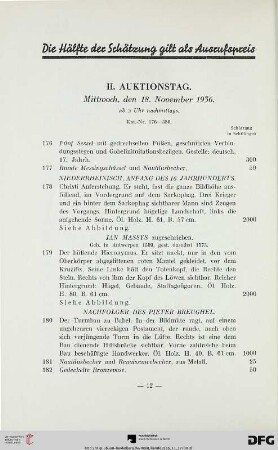 II. Auktionstag: Mittwoch, den 18. November 1936, ab 3 Uhr nachmittags (Nr. 176-350)