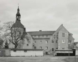 Pirna-Zehista, Schloss Zehista, Ansicht der Gartenseite mit Kapelle