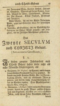 Das Zweyte Secvlvm nach Christi Geburt (Antoniniano-Gnosticum)