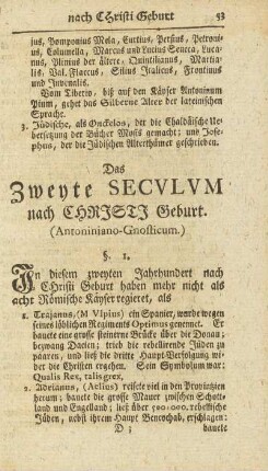 Das Zweyte Secvlvm nach Christi Geburt (Antoniniano-Gnosticum)