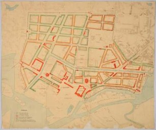Kartierungsplan der Potsdamer Innenstadt mit Vorschlägen zur künftigen Denkmal- und Stadtbildpflege