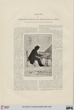 15: Cours de littérature musicale des œuvres pour le piano au conservatoire de Saint-Pétersbourg, [1]