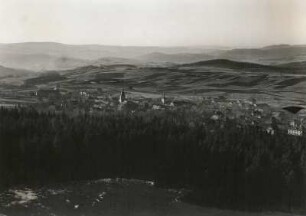 Scheibenberg. Blick auf die Stadt Scheibenberg vom Scheibenberg aus gesehen