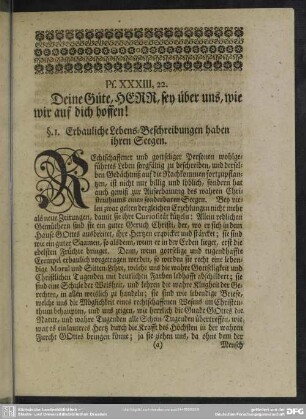 §. 1. Erbauliche Lebens-Beschreibungen haben ihren Seegen