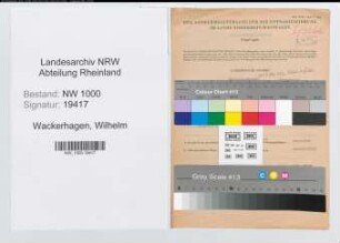 Entnazifizierung Wilhelm Wackerhagen, geb. 30.11.1903 (Postsekretaer)