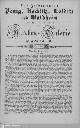 Parochie Clausnitz (Beschluß), Parochie Kaufungen mit Rußdorf (Beschluß), Bräunsdorf : 34. Lieferung