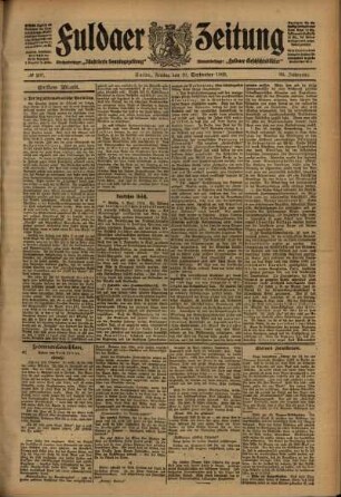 Erste Ausgabe vom Freitag, den 10. September 1909.