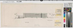 Soest (Soest) Erweiterung des Staatlichen Archigymnasiums Südostansicht 1967 1 : 200 29,5 x 79 Zeichnung Staatshochbauamt Soest