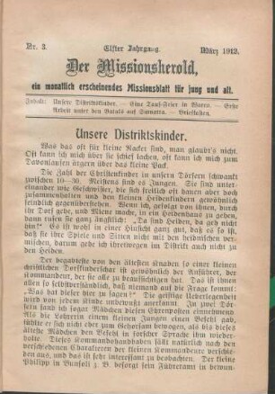 Nr 3. Elfter Jahrgang. März 1912.