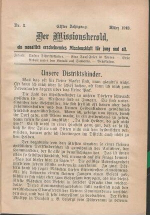 Nr 3. Elfter Jahrgang. März 1912.