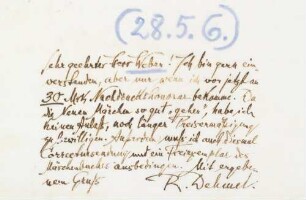 Brief an Emil Weber