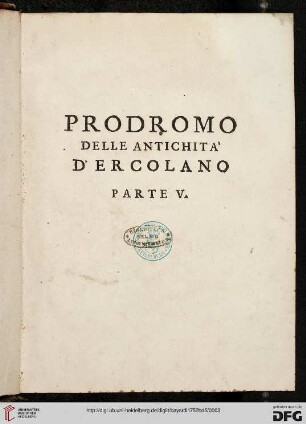 Band 5: Prodromo Delle Antichità d'Ercolano
