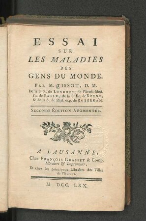 Essai Sur Les Maladies Des Gens Du Monde