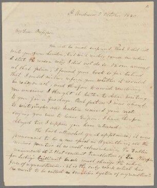 Justus von Liebig (1803-1873) Nachlass: Briefe von Lyon Playfair an Justus von Liebig - BSB Liebigiana II.B. Playfair, Lyon